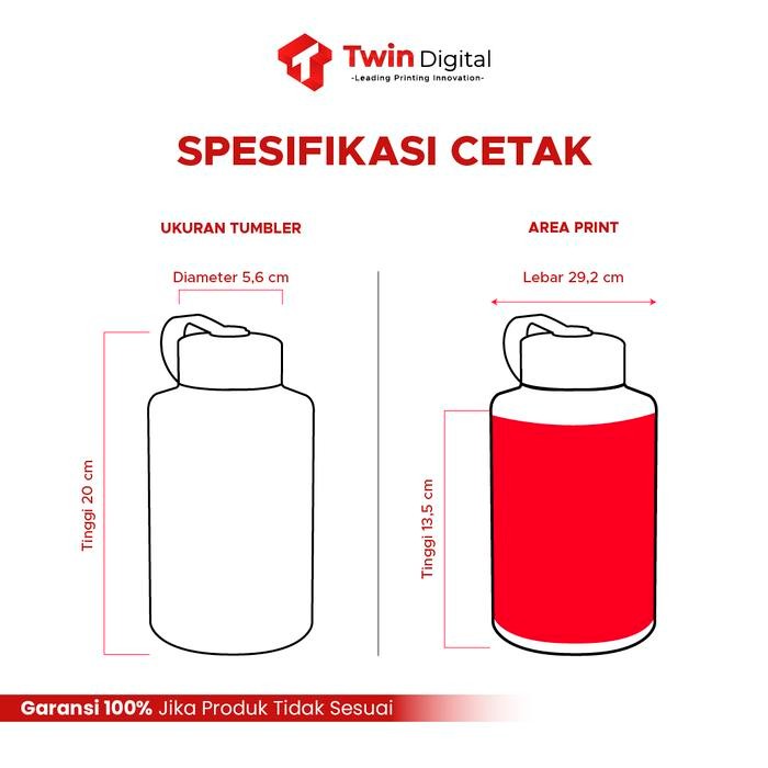 Tumbler Air Botol Minum Custom Plastik 1Liter Custom Print - Dundee UV Bottle Water - polos, Hijau
