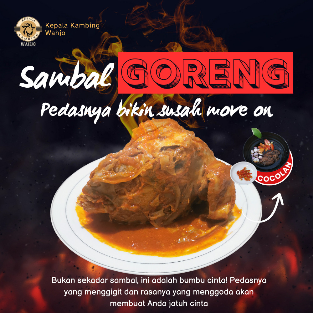 

Kepala Kambing Utuh Sambel Goreng - Resto Kepala Kambing Wahjo