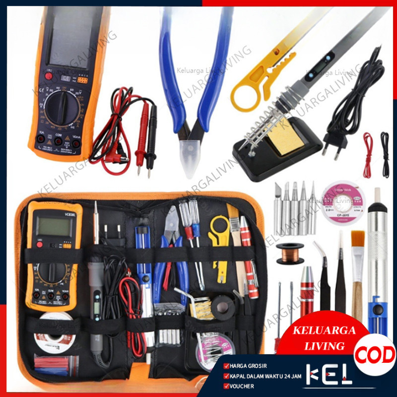 Paket Solder Listrik Lengkap Set Solder Listrik Lengkap dengan Multimeter Iron Tool Kit 220V 60W/Sol