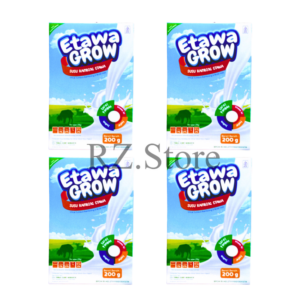 

4 BOX Susu Etawa Grow 200gr – Susu Kambing Asli 100% Untuk Anak Sehat