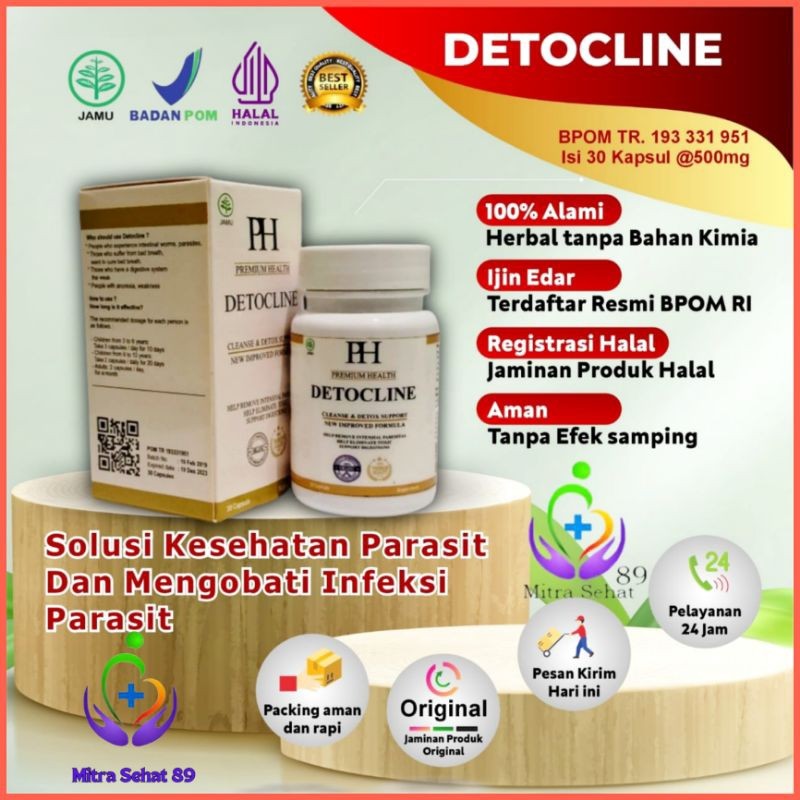 (TERLARIS) DETOCLINE ASLI OBAT DETOCLINE ORIGINAL SUPLEMEN PEMBASMI PARASIT DALAM TUBUH DIJAMIN NYAT