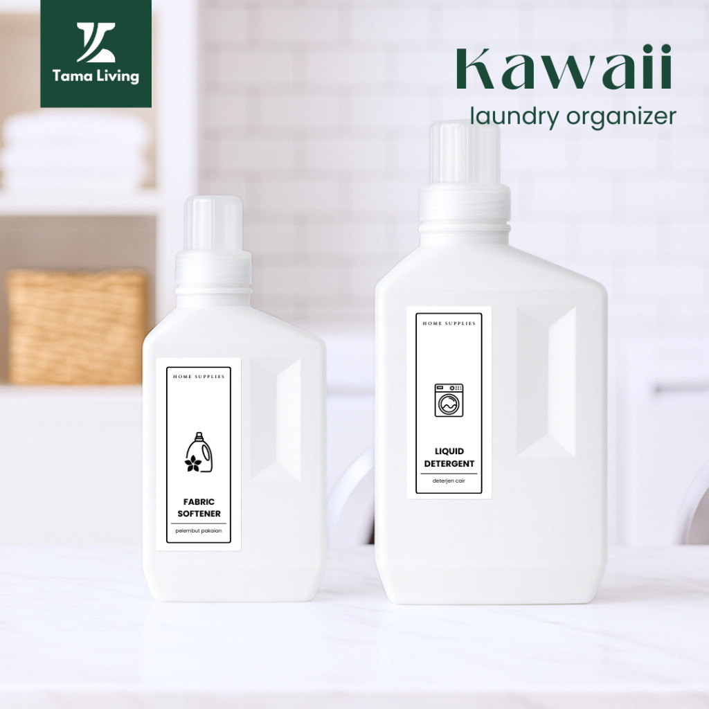 TAMA LIVING Kawaii Botol Refill Deterjen Laundry Organizer Botol Sabun Laundry Botol Refill Sabun