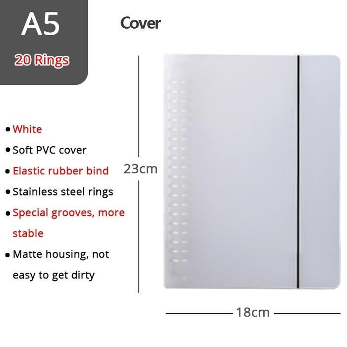 

Binder Binder / Loose Book Polos Colors Black & White A5 Notebook Refill / Kertas Isi Ulang Binder A5 isi 60 lembar 80GSM - A5 Hitam(Tanpa Kert)