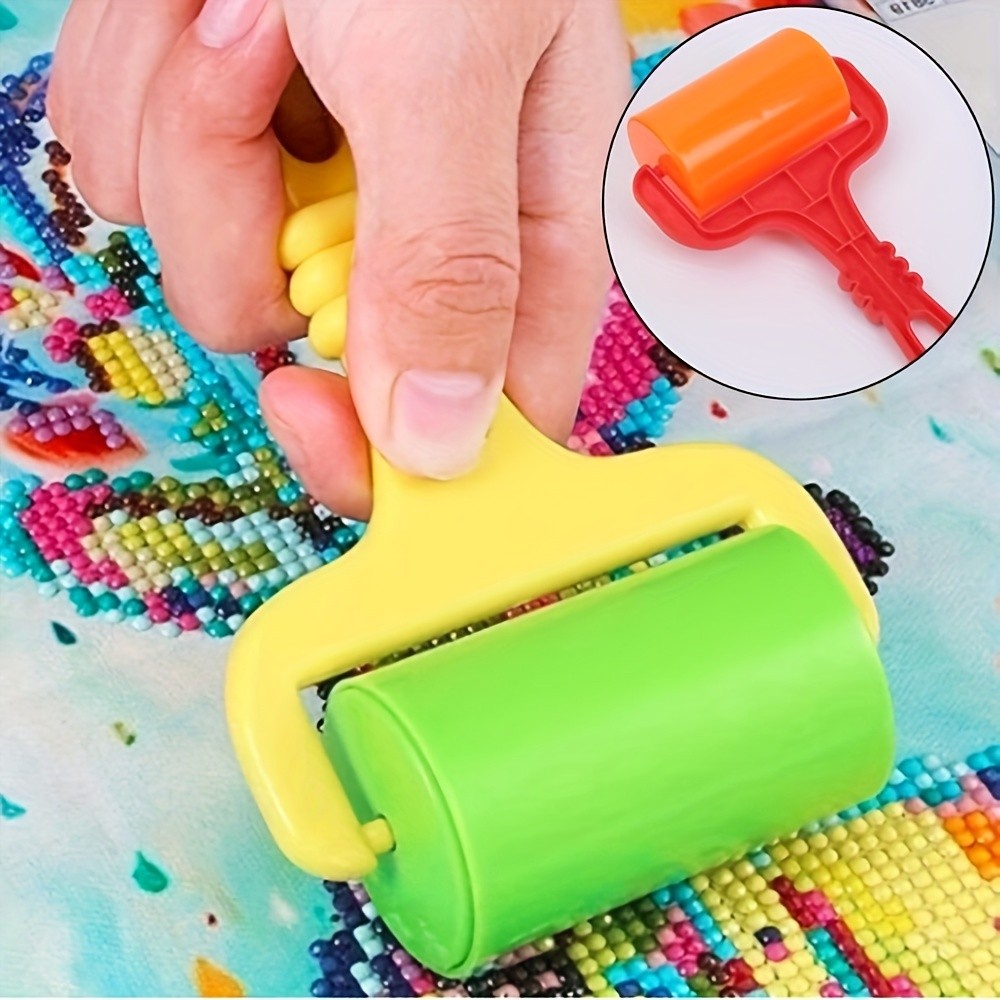 

1pc Random Color Rubber Roller amond Painting Tools amond Art Reinforced Plastic Roller Cross Stitch Y Accessories Tools