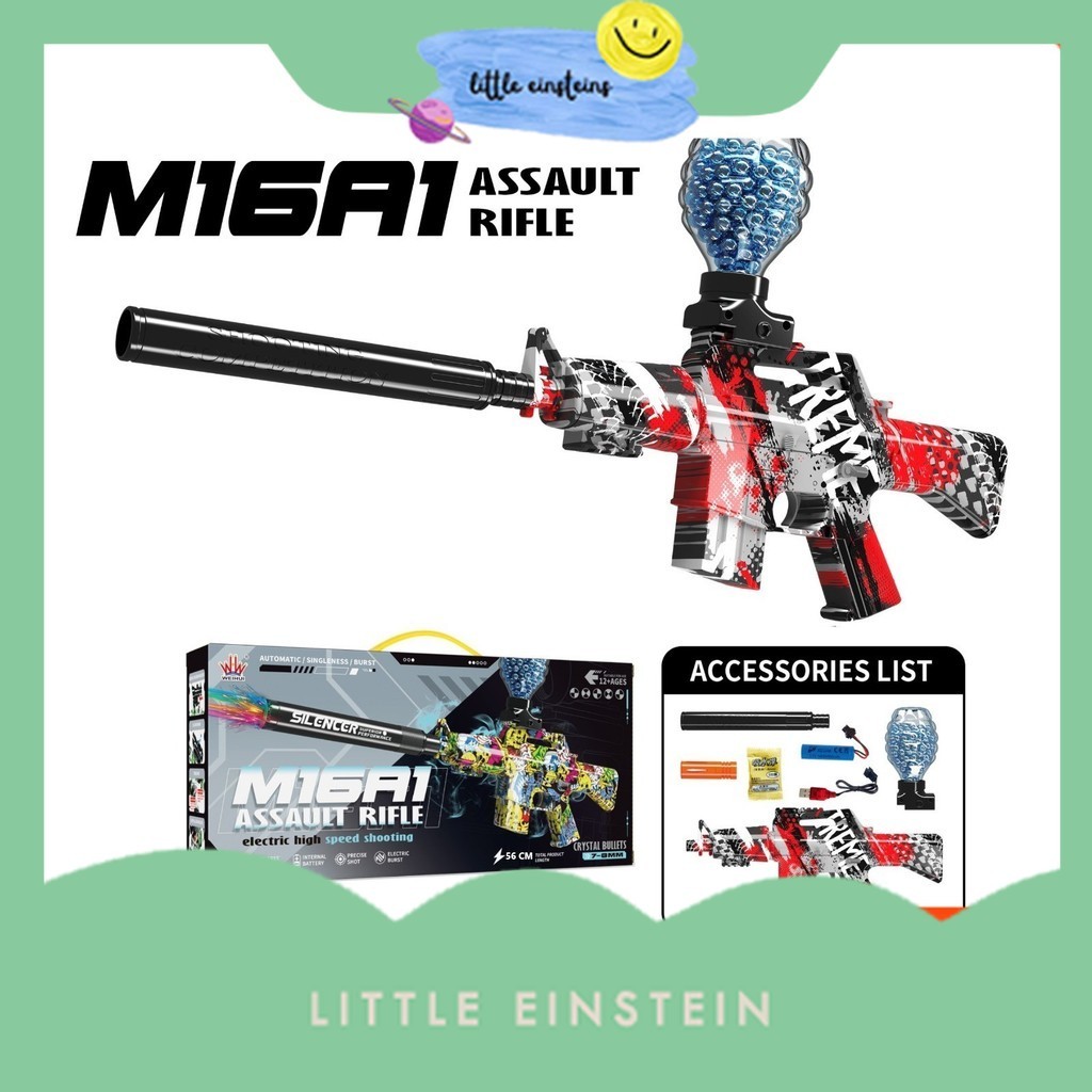 Little Einstein Mainan Anak WH11(1-4) M16A1 ELECTRIC HIGH SPEED XTS-3036 Mainan Tembakan Bubble Gel 