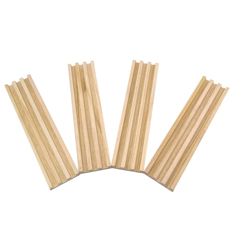 Wooden Domino Trays Set of 4, Domino Racks for Domino Tiles, Domino Holders for Mexican Train, Mahjo