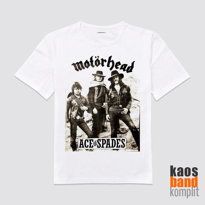 (COD) KAOS BAND MOTORHEAD – ACE OF SPADES – WHITE - Putih