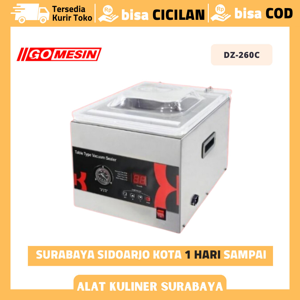 GOMESIN DZ 260C DZ-260C VACUUM SEALER MESIN VAKUM SEALER PLASTIK SINGLE SEAL BAR