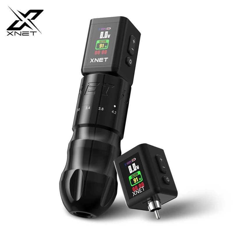 XNET T2 Rotary Tattoo Pen Dengan Catu Daya RCA Nirkabel 2000mAh 7 Stroke yang Dapat Disesuaikan Mesi