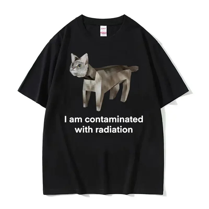 I Eat Cement Cursed Cat Funny Meme T Shirt Women's Fashion Humor Short Sleeve T Shirts Male High Qua