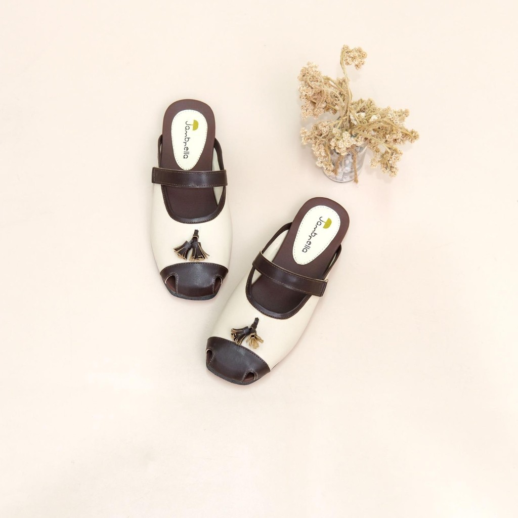 sepatu sandal wanita Jambrella RUHIE CREAM sandal simple trendy