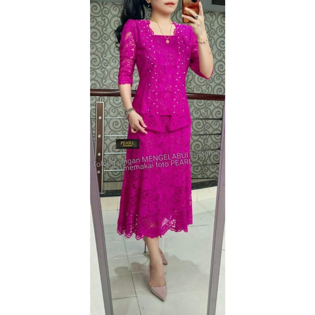 NJ03 Set Rok Kutu Baru Mutiara/Stelan Kebaya Pesta Batak/Baju Gereja