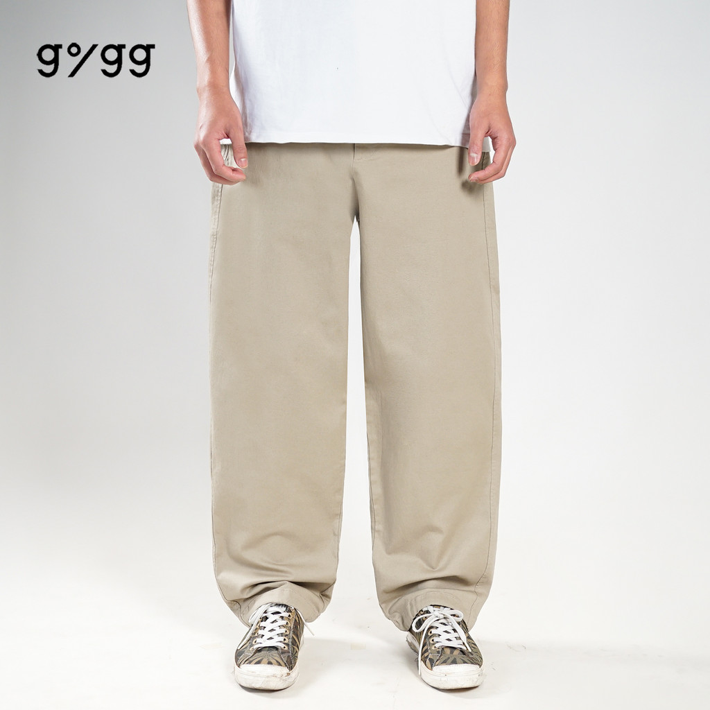 Gigg - Backflip - Wide Leg Pants Khaki - Celana Gombrang Cowok Oversize Skena Pria Chinos Loose Fit