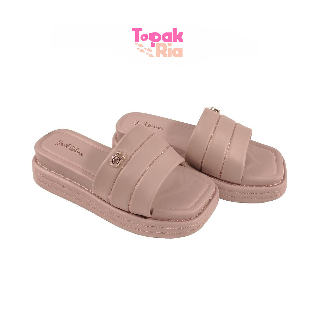 Sandal Slop Wanita Sendal Wedges Platfrom Empuk Jelly Import Balance Bahan Karet 1215-1