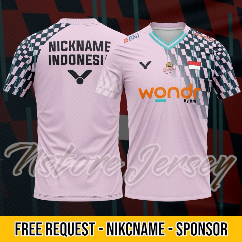 Jersey BADMINTON INDONESIA WONDR BNI Open 2025 Free namset