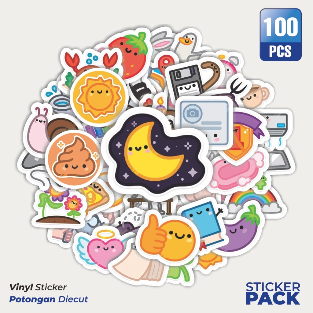 

Stiker Vinyl Stiker Funny Character Cute Icons Waterproof Aesthetic- Untuk Laptop, Motor, dan Helm - Paper Stationery Pack