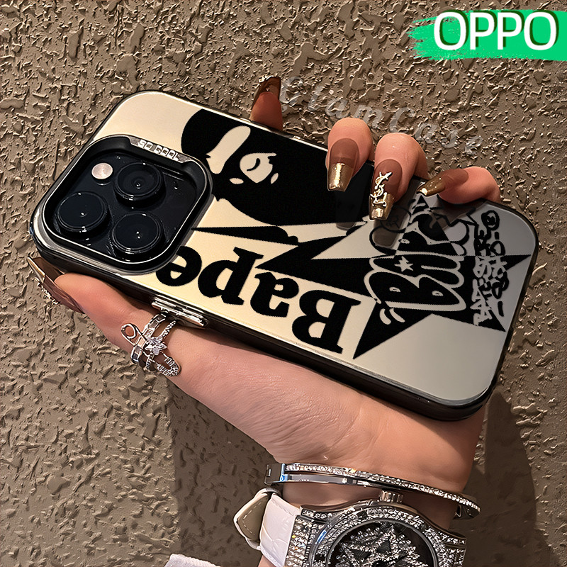 Seni Monkey Glossy Hologram PC Case OPPO A18 A57 A16 A15 A17 A60 A3x A3s A5s A54 A53 A12 A31 A58 A1K