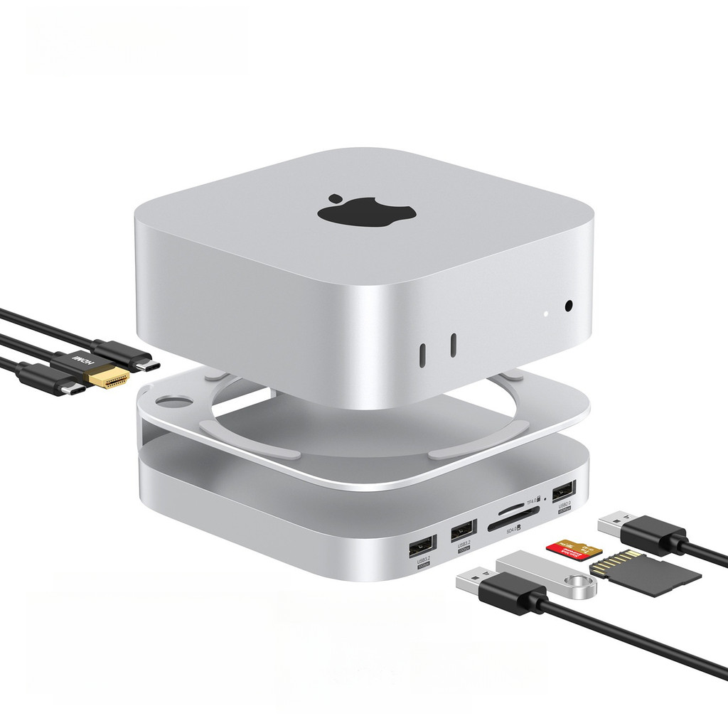

Colorii.CC USB C Hub with M.2 Enclosure Type C Docking Station NVME M.2 SSD Case HDMI 4K@60Hz M4 for Mac Mini M4 Pro
