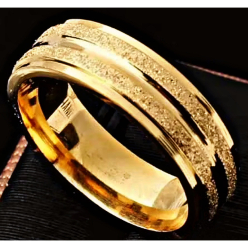 Cincin Titanium wanita pria stainless steel emas perihasan aksesoris gold cicin tunangan stainless s
