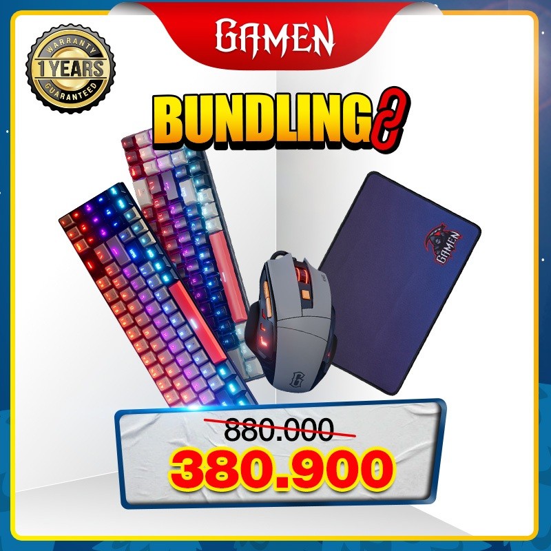 [Paket Hemat] GAMEN Titan Elite Gaming Mechanical Keyboard + Gaming Mouse + Gaming Mousepad