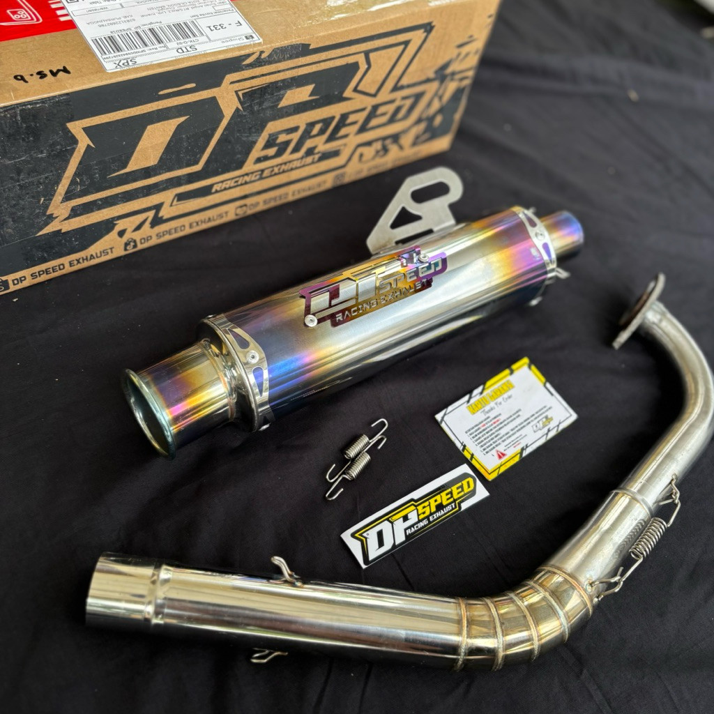 DP_SPEED - Knalpot Salemba Blue Edition Moncong Linting Original DP_SPEED RACING Inlet 38MM
