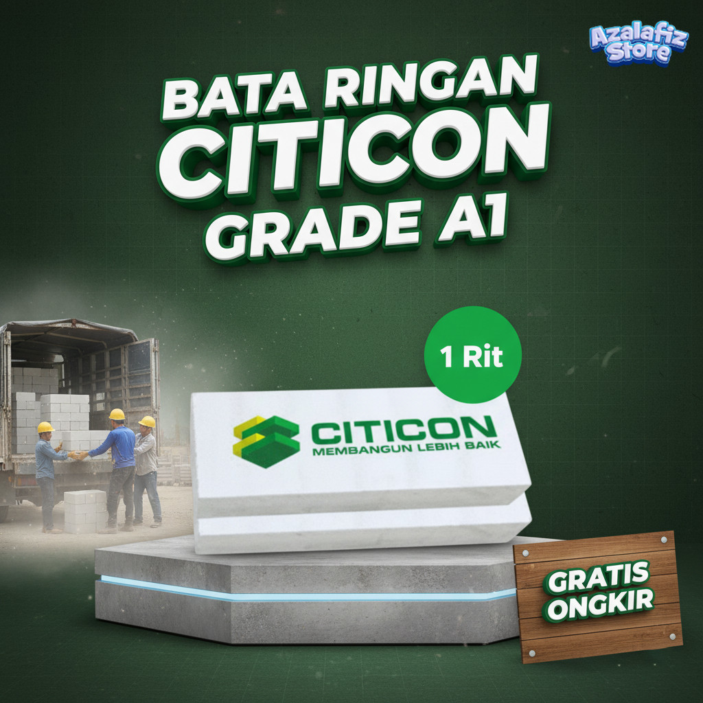 Bata ringan citicon - Hebel - Citicon Bonus perekat 3 zak - Pengiriman Wilayah Demak Jawa Tengah