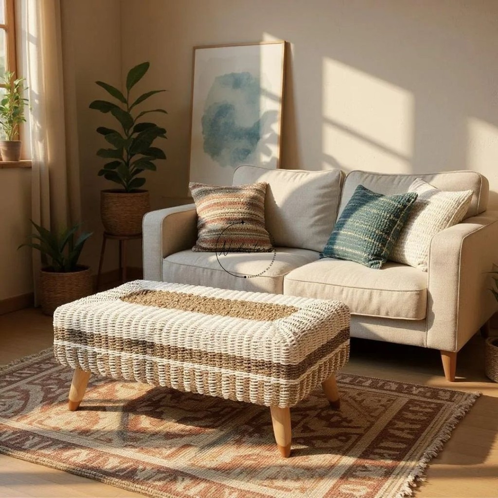 Kursi Tamu Anyaman Pandan Laut / Stool Seagrass Stool Bench Seagrass