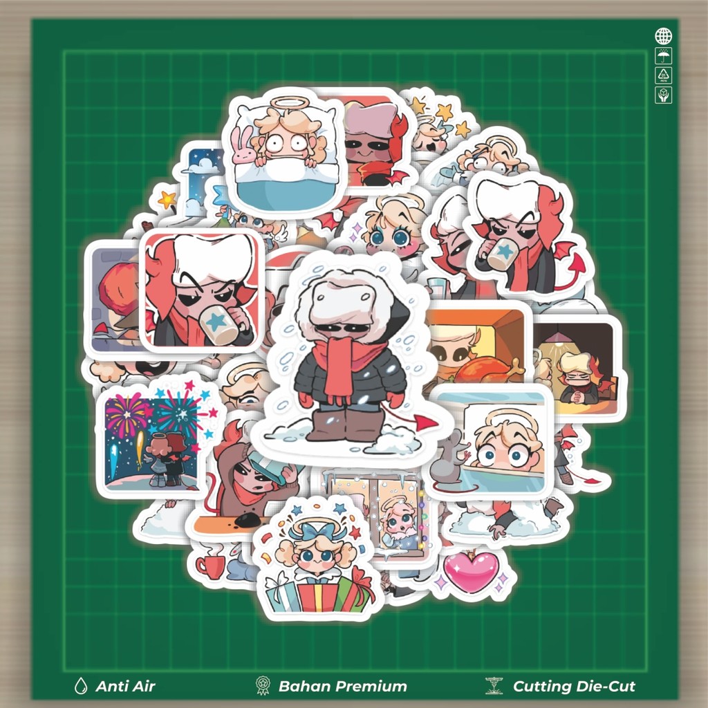

HOT 50 PCS STIKER Stiker Funny Character Winter Haloand Horns Stiker Fashion Cars Decal Dingin Kartu Album Custom Vinyl Anti Air- Sticker Aesthetic Buku Journal Koper Casing HP Tablet Laptop Helm Motor Botol Minum
