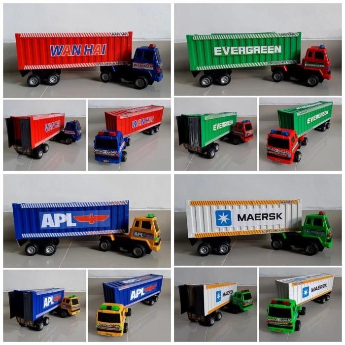 Promo Mainan Truk Kontainer Besar Edukasi Miniatur Truck Container Trailer