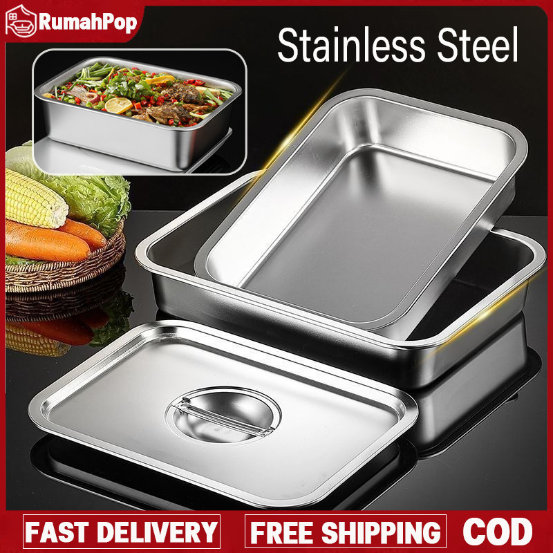 Nampan Stainless Steel/Food Container Stainless /Multifungsi Nampan Stainless Jumbo / Kotak Penyimpa
