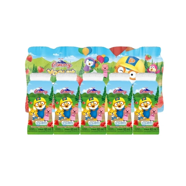 CIMORY DRINK YOGURT PORORO STRAWBERRY 5X65 ML