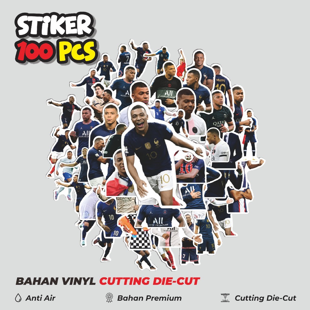 

Terbaru! 50 pcs Stiker Kylian Mbappe V1 Dekorasi Lucu Kreatif untuk Notebook, Skateboard, HP