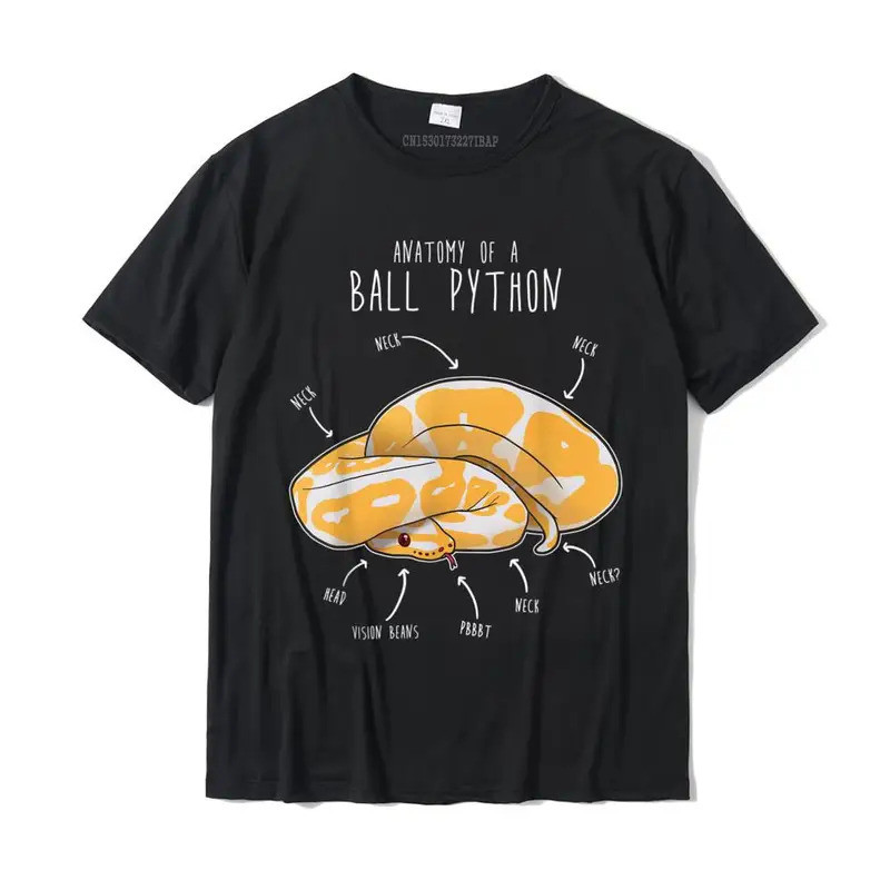 Baru Kaos Pria Lucu dan Santai Terbuat dari Katun Modis dengan Anatomi Bola Albo Python Reptil Pecin