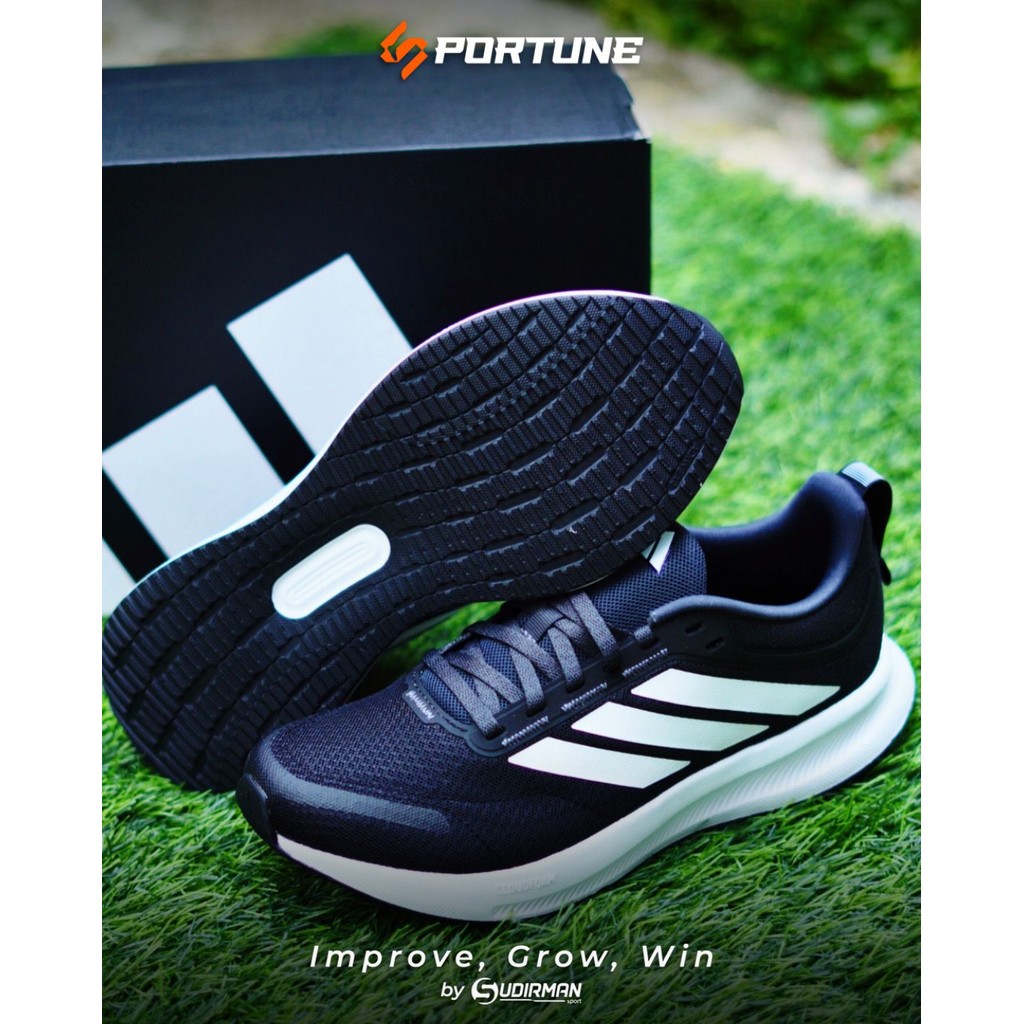 Sepatu Running Adidas Runblaze M Black White Original 