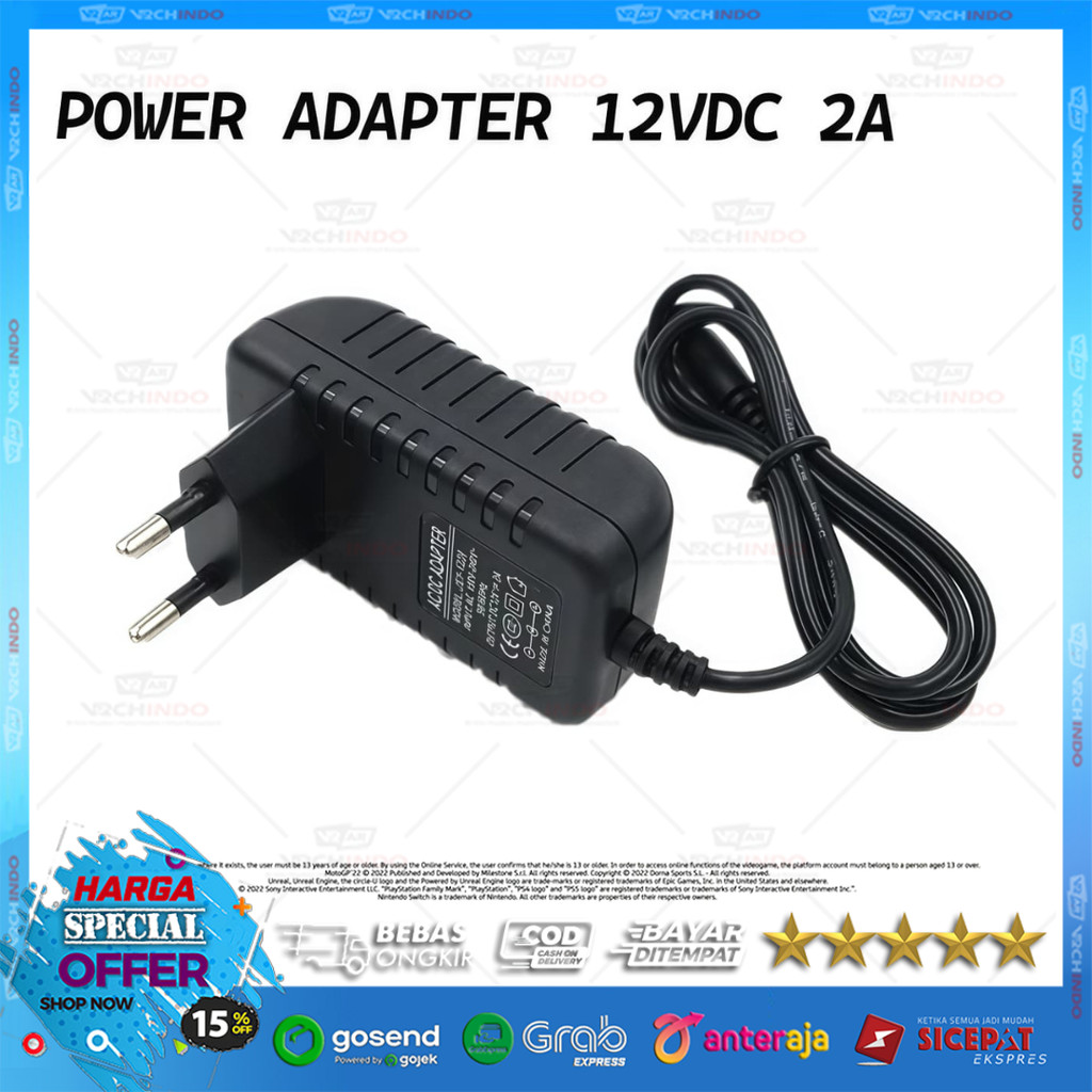 Adaptor DC 12V 2A / Power Supply Charger CCTV Router Lampu Fan Berkualitas 