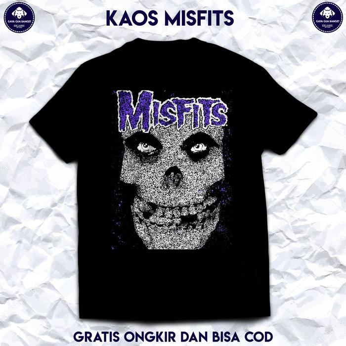 (COD) Kaos Band Misfits. Kaos Baju Musik Band Punk Misfits Original. - S