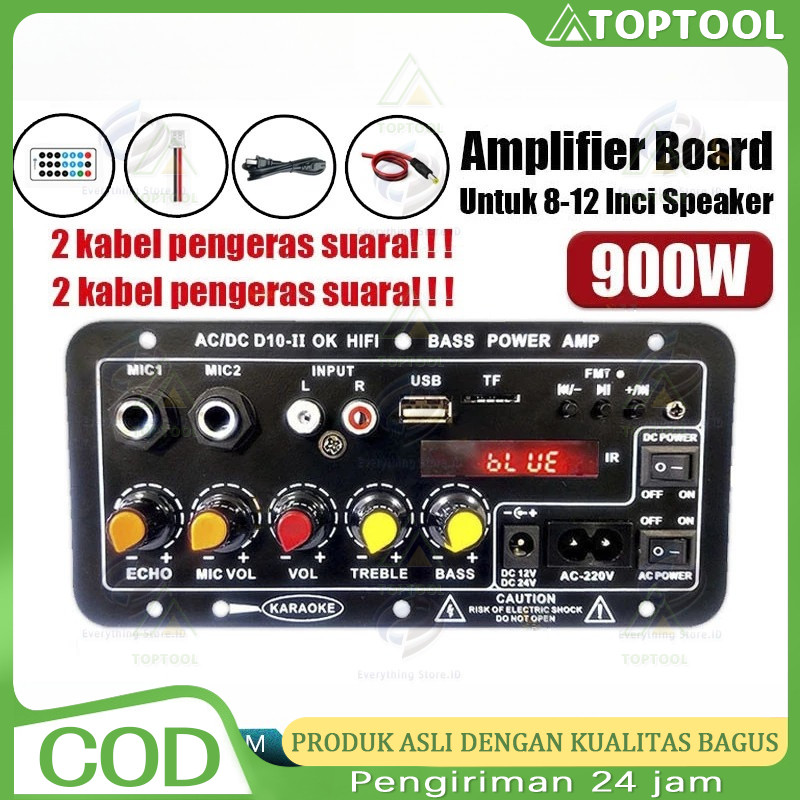 1000W Amplifier Board Audio 12V/24V/220V D10 Ⅱ 900W Amplifier board Tampilan digital Power amplifier