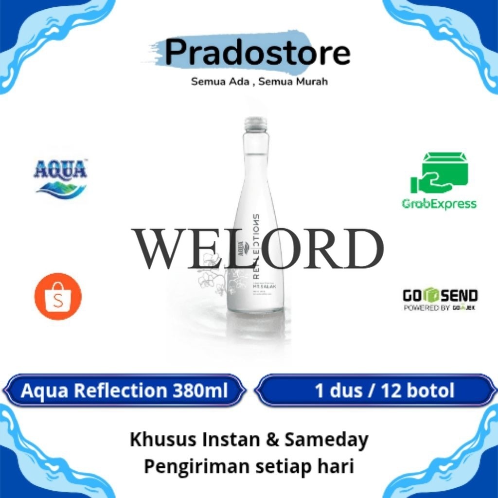 Promo Aqua Reflection Natural & Sparkling Air Mineral Dalam Kemasan Botol Beling Kaca 380ml [1dus / 