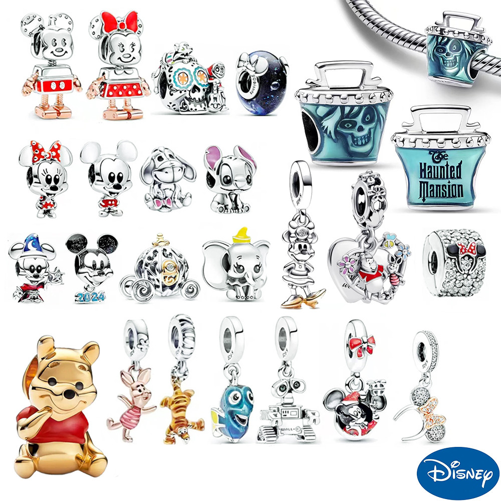 Charms 925 Silver DIY Beads Jewelry Bracelet Mickey Minnie Princess Spiderman Stitch Robots Marvel P