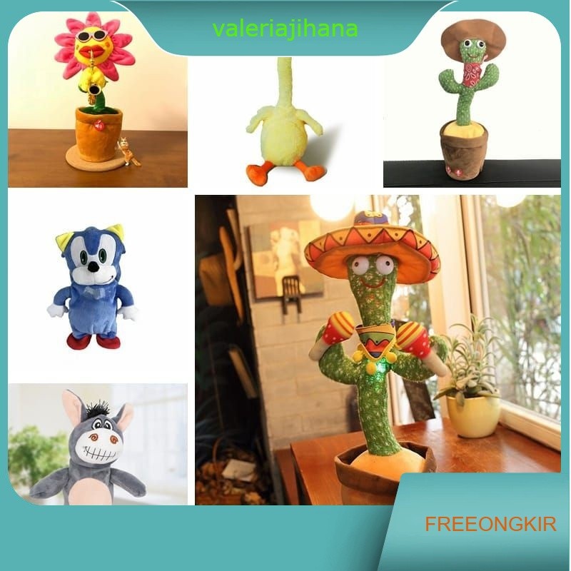 Mainan Kaktus Bergoyang Dancing Cactus Boneka Kaktus Goyang dan Bicara Kaktus Joget Ngomong