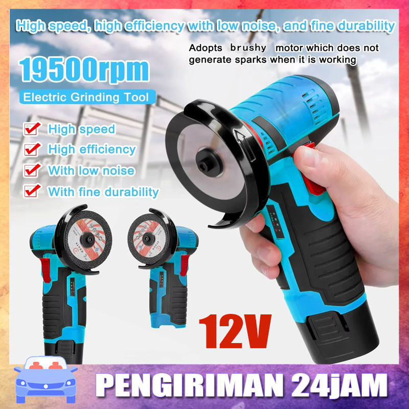NANGULANGIN  【COD】Mesin Gerinda Cordless /Mesin Gerinda Tangan/Gerinda Baterai / Angle Grinder 12V M