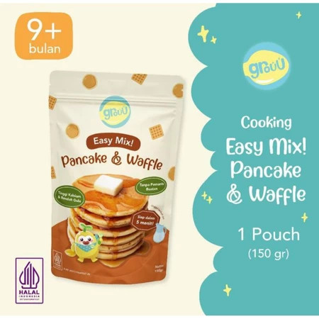 GROUU Easy Pancake Waffle Mix 150 g Snack Cemilan Sehat Anak Bayi 9+ Bulan Tanpa Pemanis Buatan
