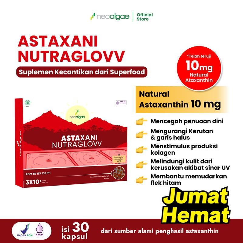Astaxani Nutraglow Beauty Supplement - Natural Astaxanthin 10 mg - Natural Nutrition Brightens Fade 