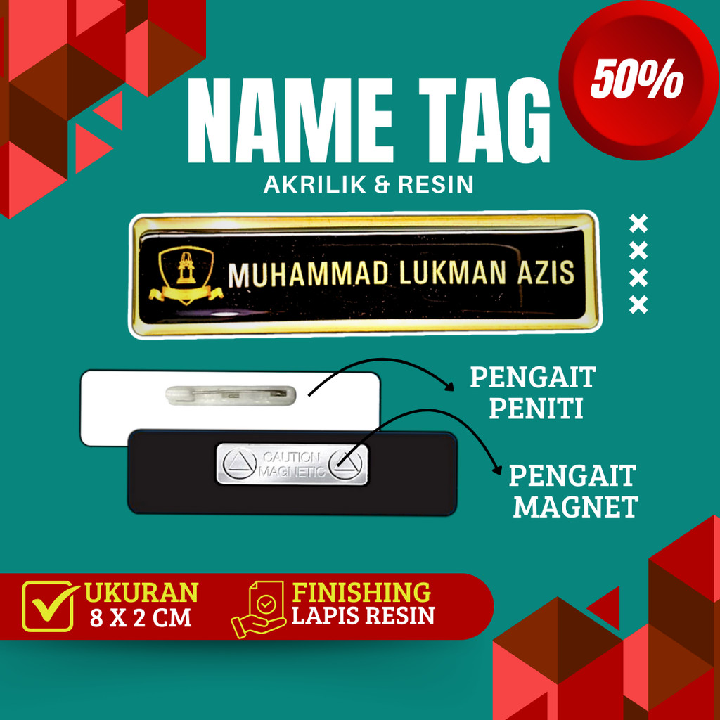 Nama Dada Plus Pin Korpri Nama Dada Kuningan Pin Korpri