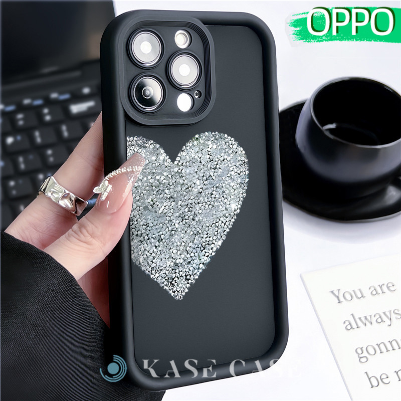 Estetik Heart Silicone SoftCase OPPO A18 A16 A15 A3s A5S A60 A17 A17K A54 A53 A12 A58 A31 A1K A77s S