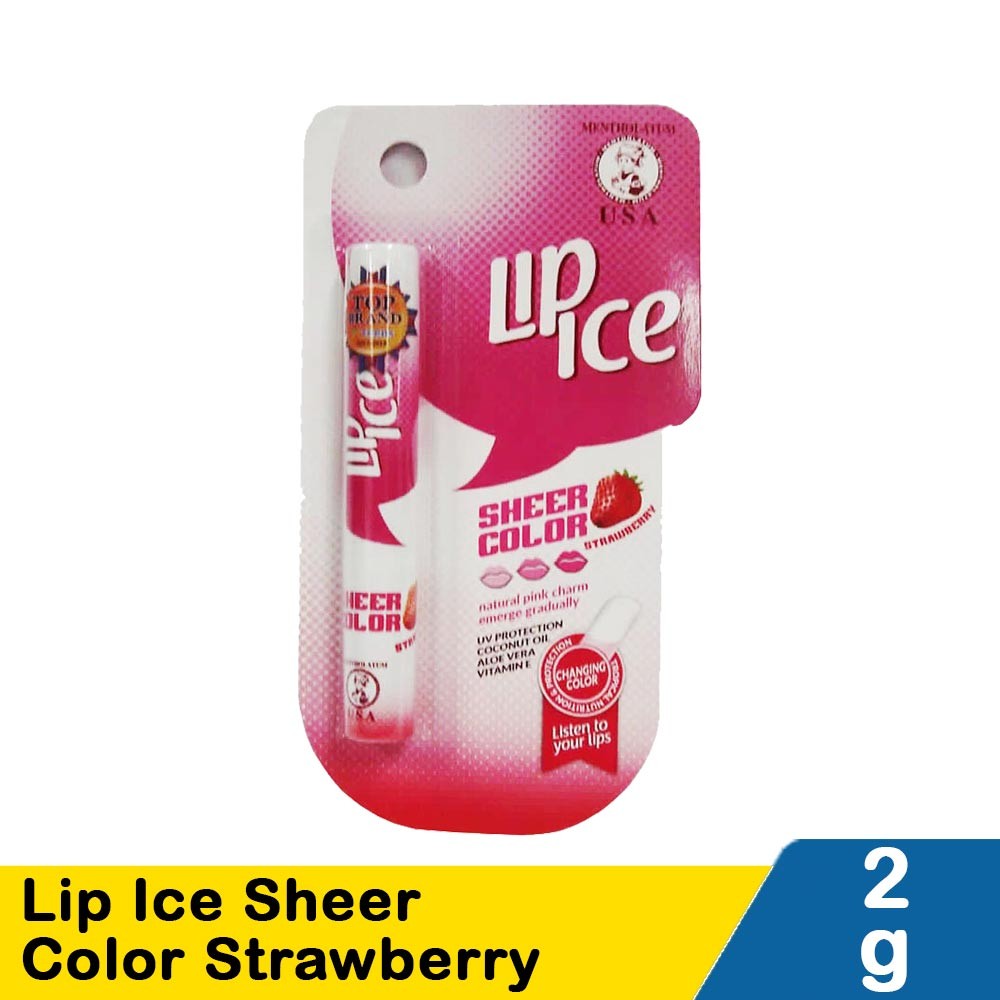 MENTHOLATUM LIP ICE SHEER COLOR STRAWBERRY 2g