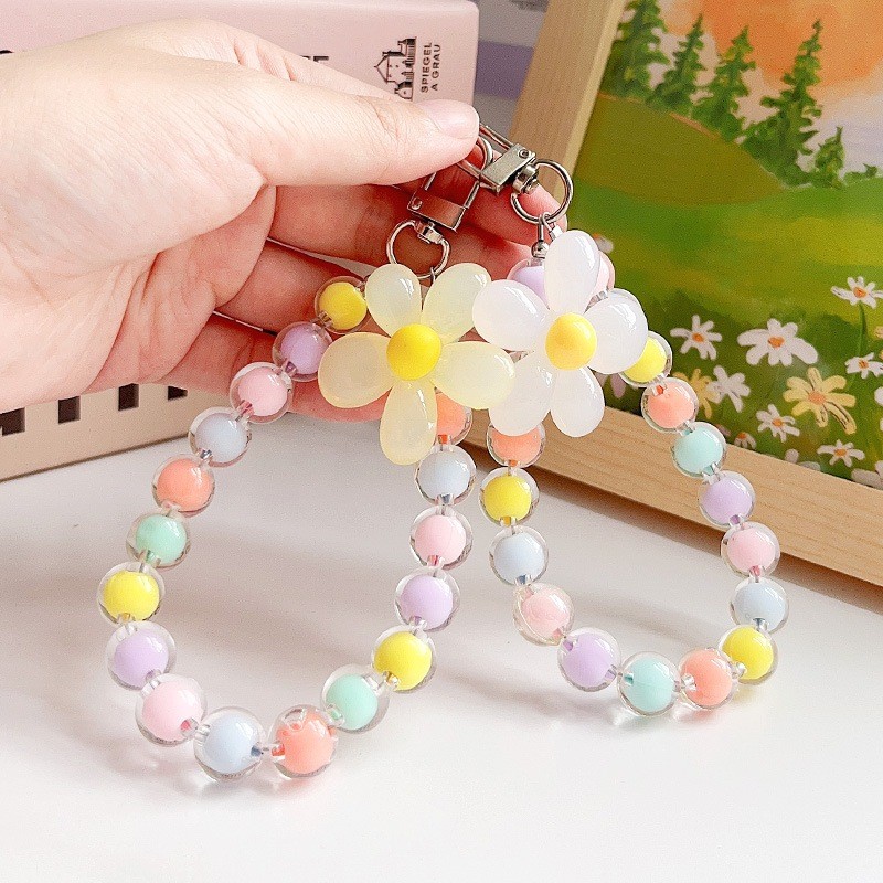 GT2062 Lanyard HP Rantai Manik Bunga Style Imut Japan Gantungan Handphone Lucu Gaya Korea