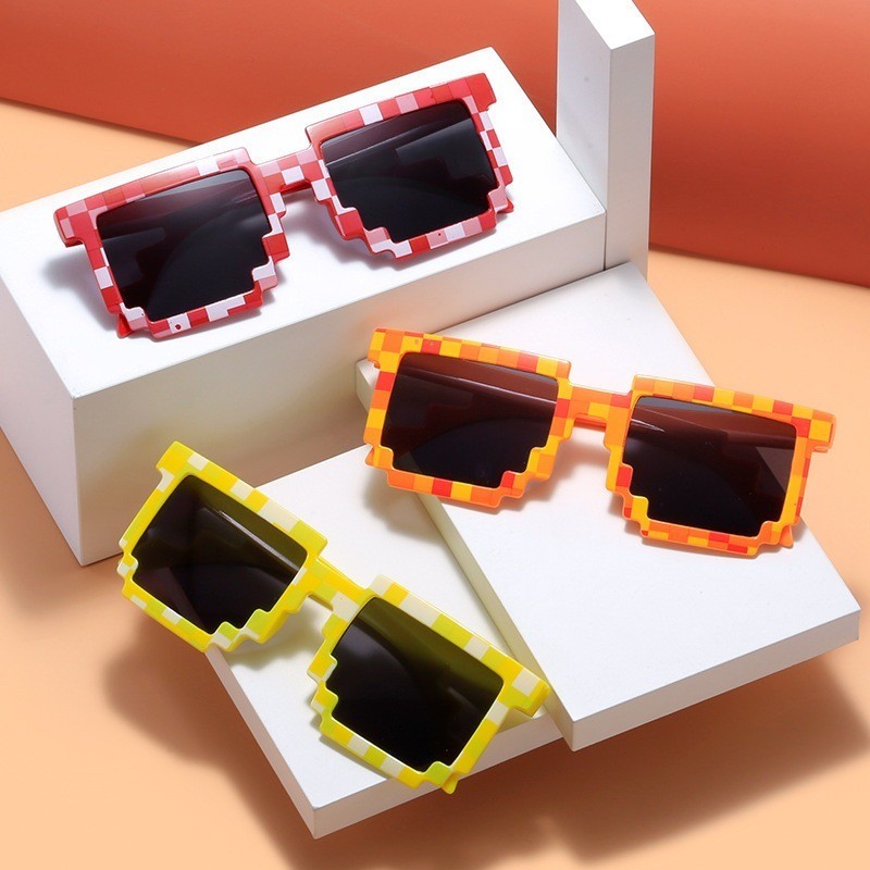5PCS New Mosaic Glasses Fashion Trend My World Personalized Pixel Sunglasses