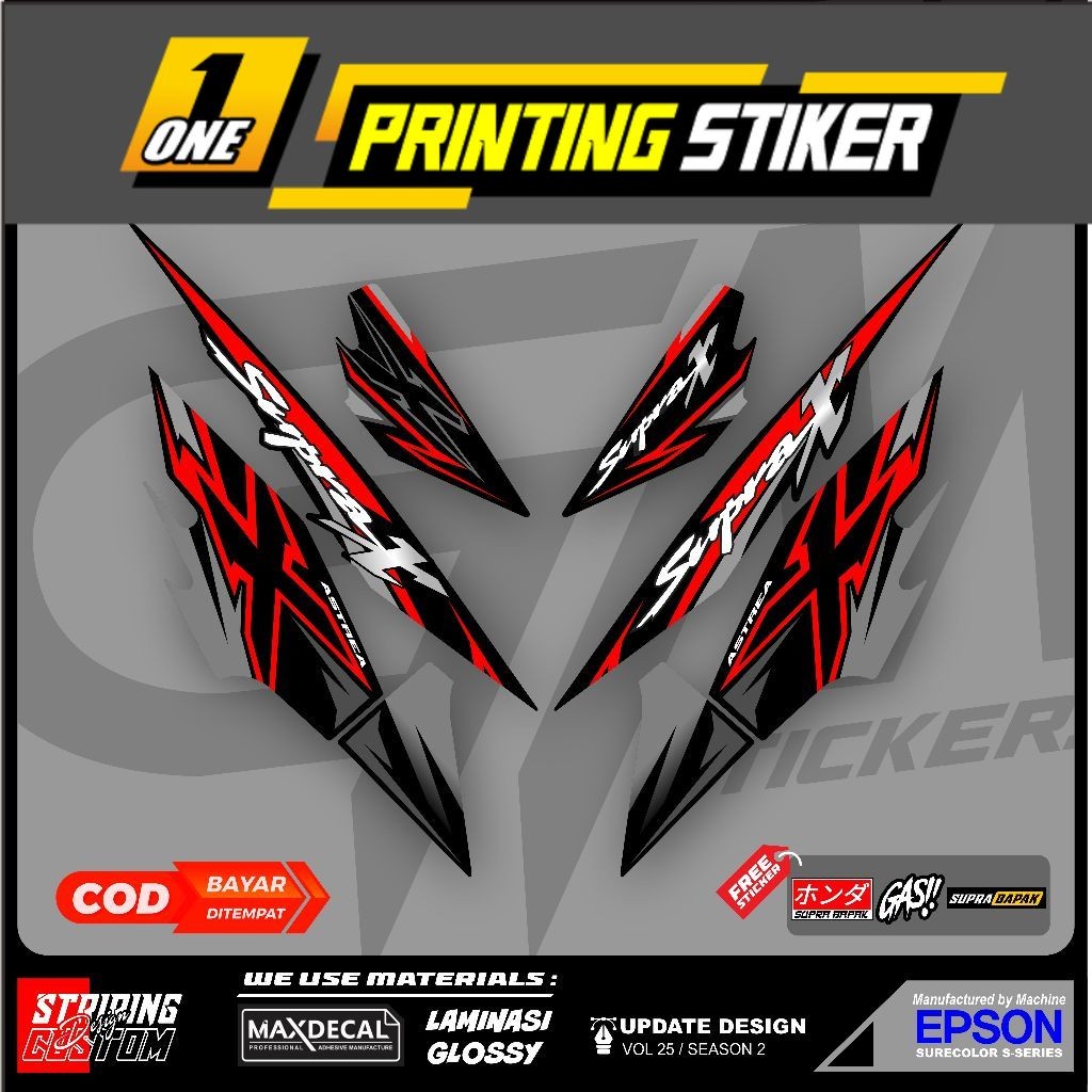 Striping Stiker Variasi Honda Supra X Old Lama Supra X 100