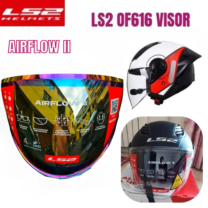 Original LS2 AIRFLOW II Half Helmet Silver Visors,LS2 OF616 Helmet Lens, Open Face Motobike Helmet C